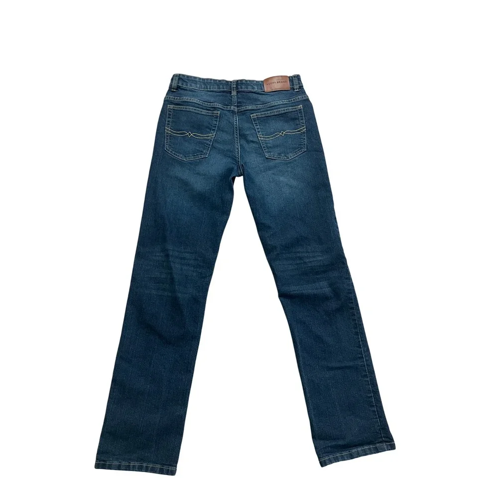 Lucky Brand Boys Classic Straight Stretch Jeans Dark Wash Blue Size 16 Denim